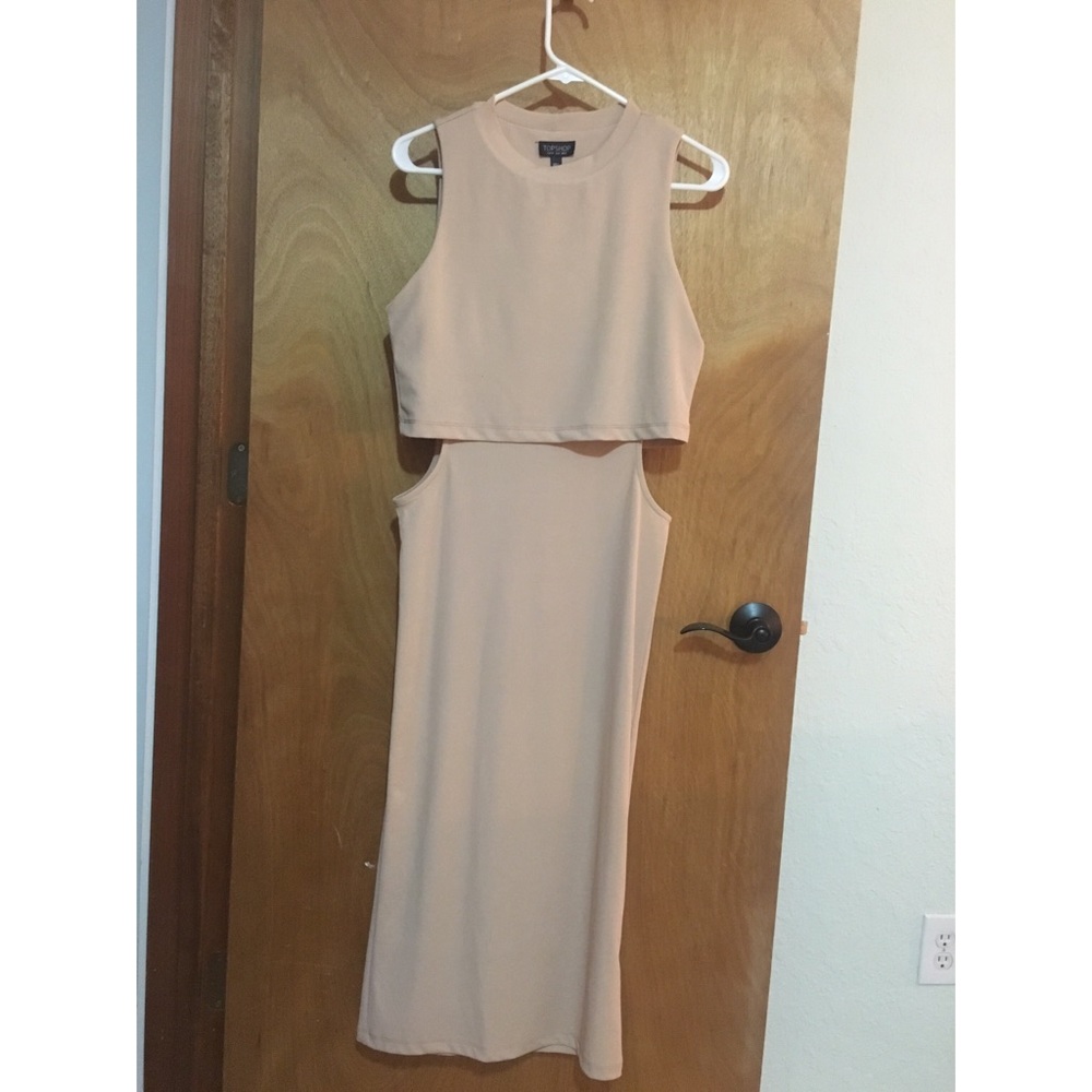 Topshop Nude Cut Out Midi